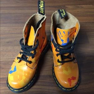 Vintage Dr Martens Orange with Handprints